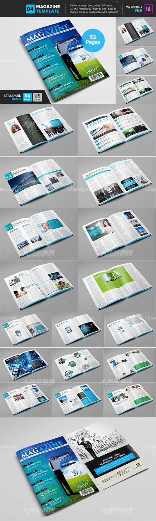 Magazine Template 04,indesign模板－商业杂志(通用型)